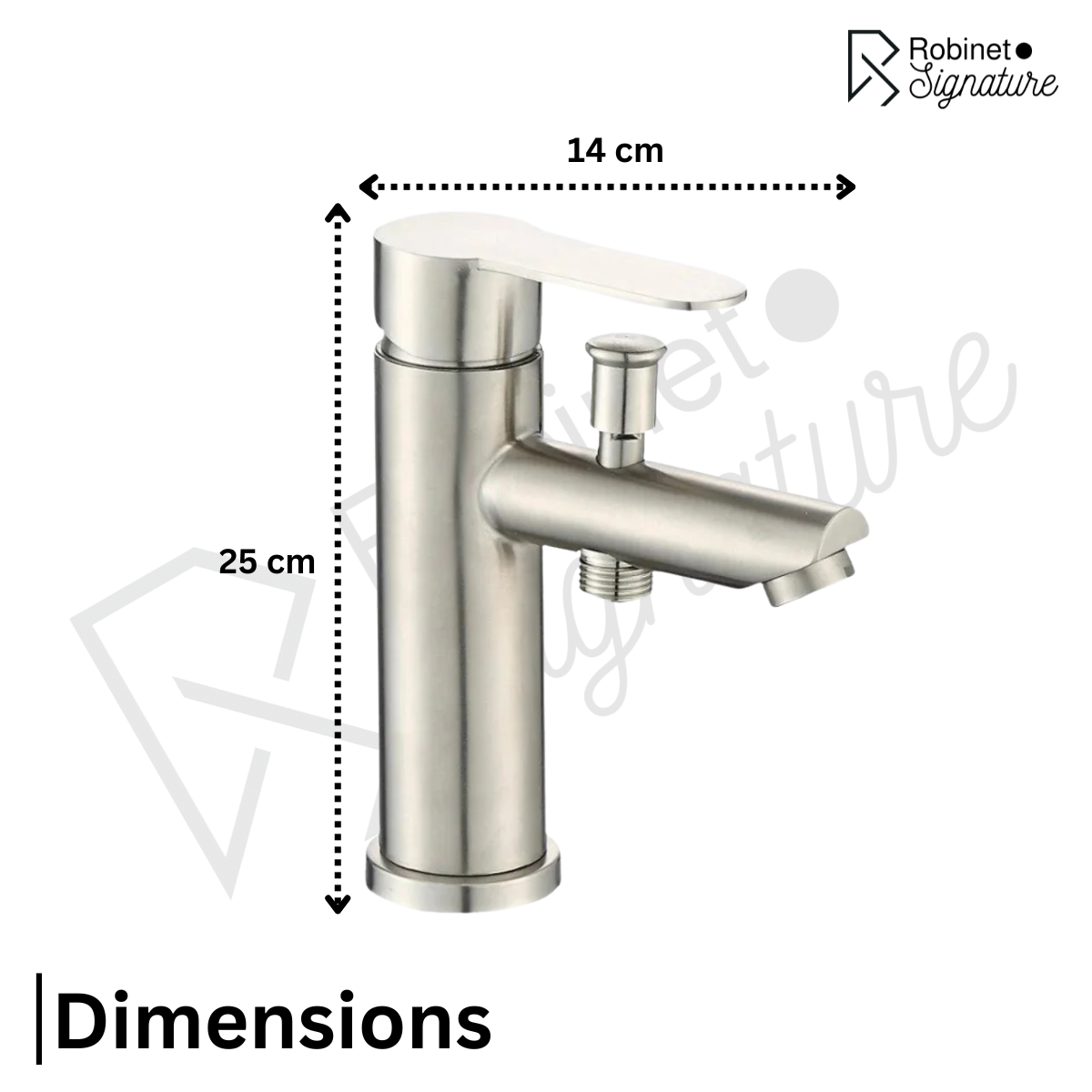 Mitigeur Robinet baignoire monotrou acier brossé