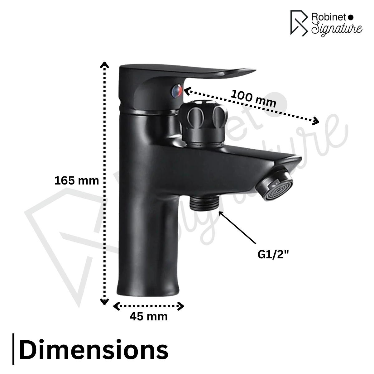 Mitigeur Robinet baignoire monotrou noir