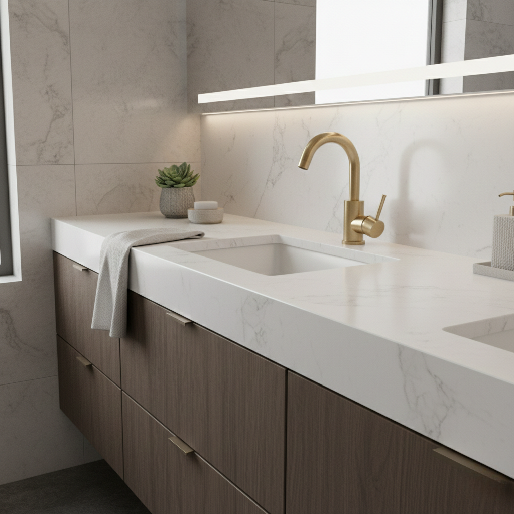 Mitigeur Robinet lavabo doré col de cygne