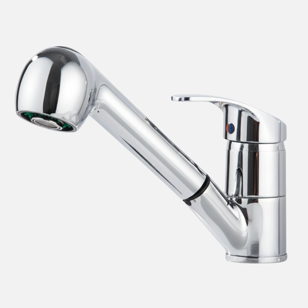 Robinet mitigeur cuisine évier flexible multijet - Argenté - Laiton