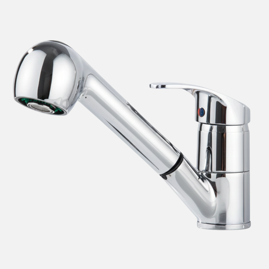 Robinet mitigeur cuisine évier flexible multijet - Argenté - Laiton