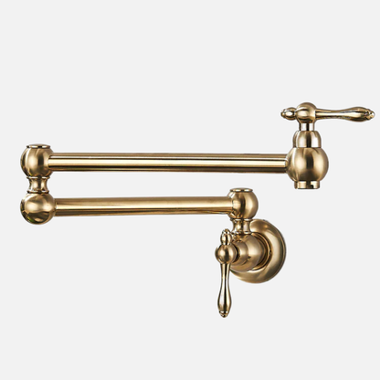 Robinet mitigeur cuisine évier rabattable rétro mural encastrable - Doré - Laiton