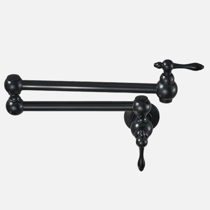 Robinet mitigeur cuisine évier rabattable rétro mural encastrable - Noir - Laiton