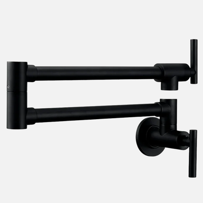 Robinet mitigeur de cuisine rabattable - Noir mat - Laiton