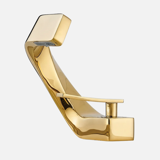 Robinet mitigeur design incurvé cascade - Doré - Laiton