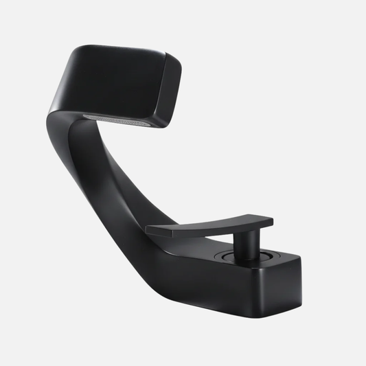 Robinet mitigeur design incurvé cascade - Noir mat - Laiton