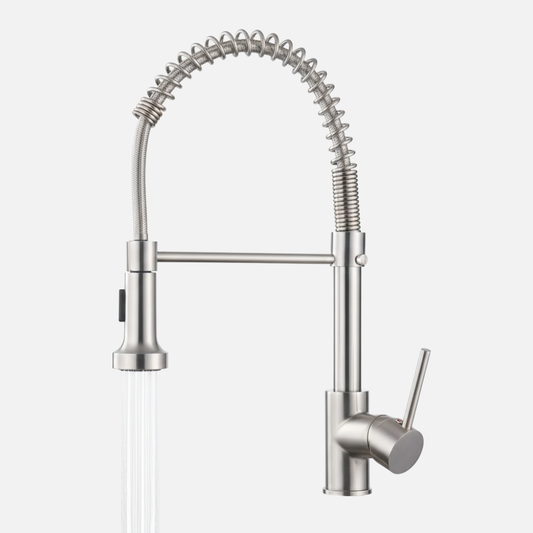 Robinet mitigeur douchette cuisine évier - Argenté - Laiton