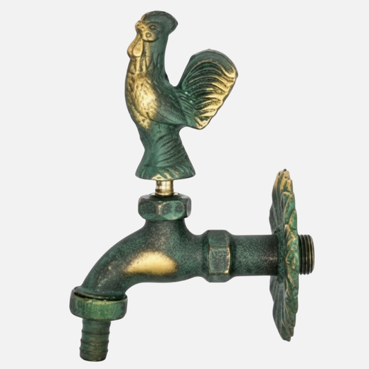 Robinet extérieur de jardin rétro fleur animaux - Vert