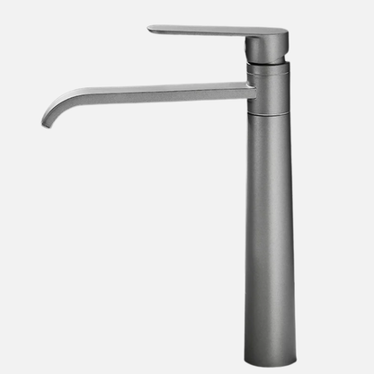 Robinet mitigeur lavabo salle de bain bec long - Argenté - Laiton