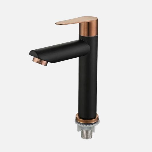 Robinet mitigeur lavabo salle de bain bicolore - Noir Doré rose