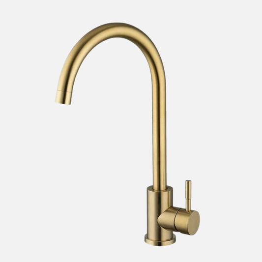 Mitigeur Robinet cuisine col de cygne doré