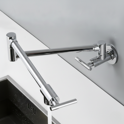 Robinet mitigeur de cuisine rabattable - Argenté - Laiton