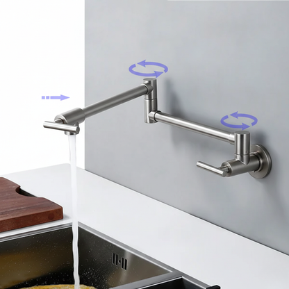 Robinet mitigeur de cuisine rabattable - Argenté - Laiton