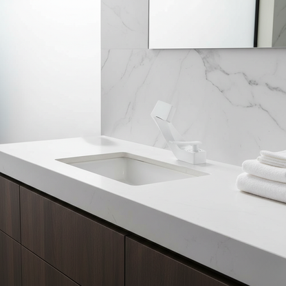 Robinet mitigeur design incurvé cascade - Blanc - Laiton