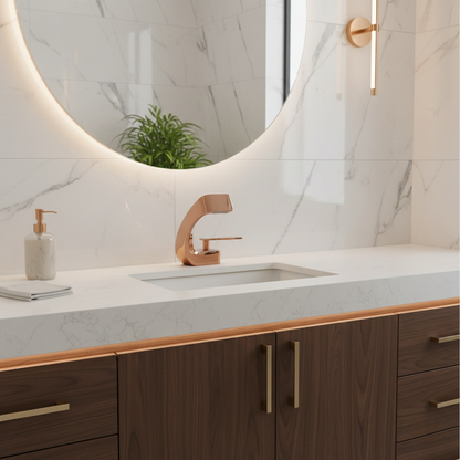 Robinet mitigeur design incurvé cascade - Doré - Laiton