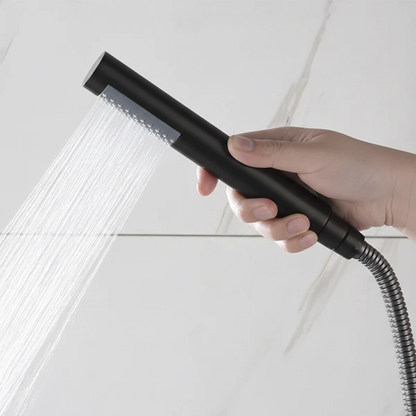 Robinet mitigeur douche salle de bain douchette rond - Noir - Laiton