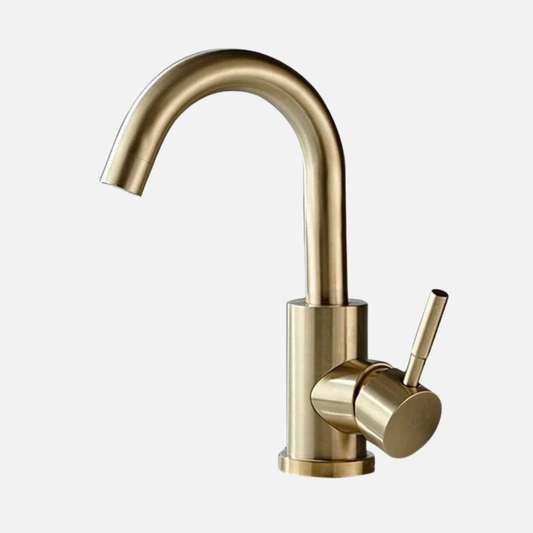 Mitigeur Robinet lavabo doré CYGNE