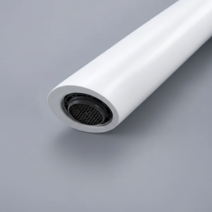 Robinet mitigeur lavabo salle de bain coudé - Blanc - Laiton