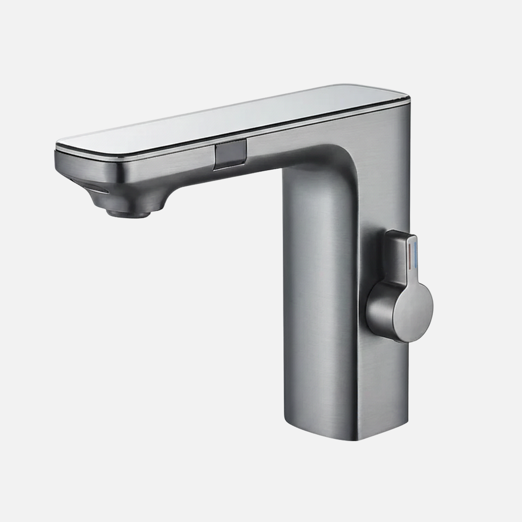Robinet mitigeur lavabo tactile affichage thermostatique numérique - Argenté - Laiton
