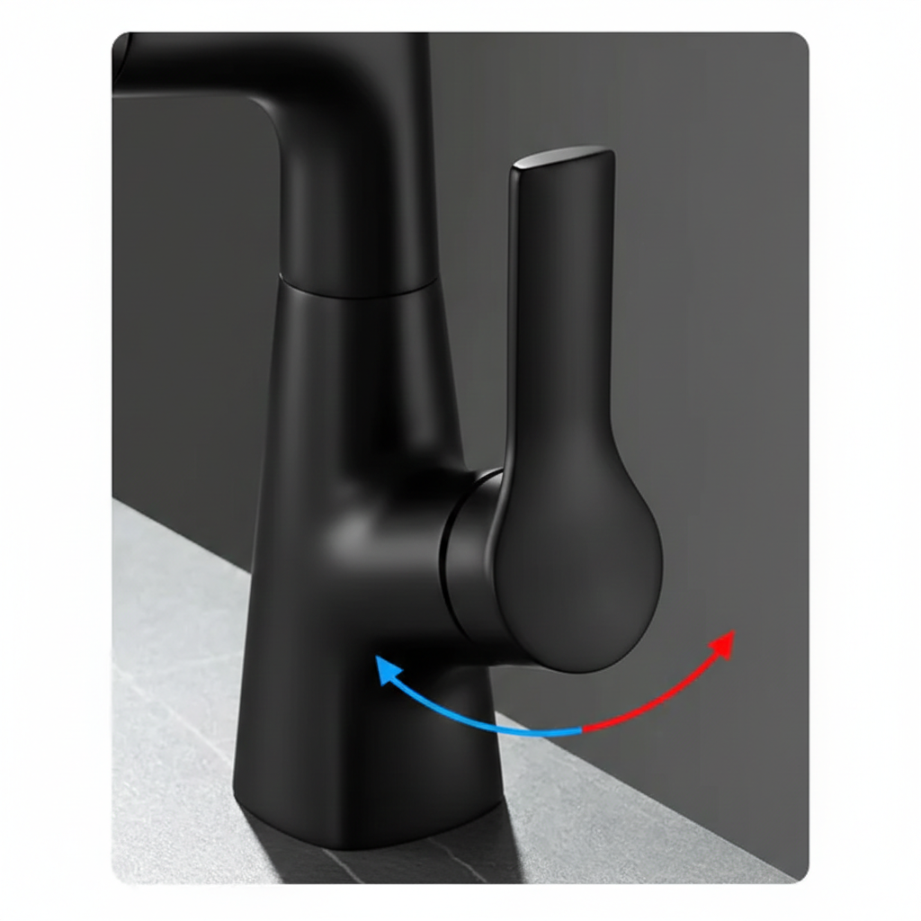 Robinet mitigeur évier cuisine flexible douchette hauteur réglable - Noir