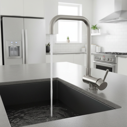 Robinet mitigeur évier cuisine pivotant pliable - Argenté