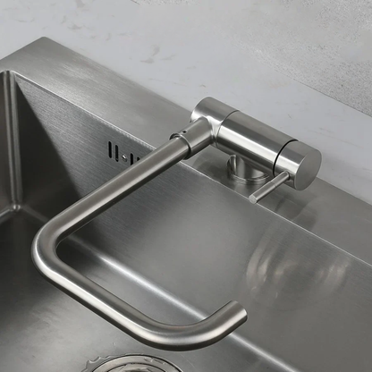Robinet mitigeur évier cuisine pivotant pliable - Argenté