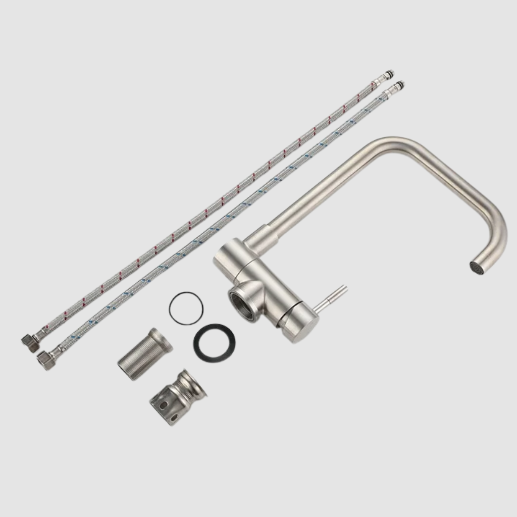 Robinet mitigeur évier cuisine pivotant pliable - Argenté