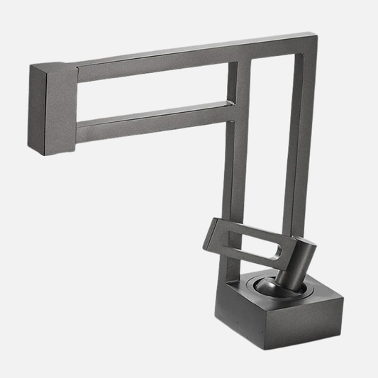 Robinet mitigeur moderne géométrique salle de bain lavabo - Argenté - Laiton