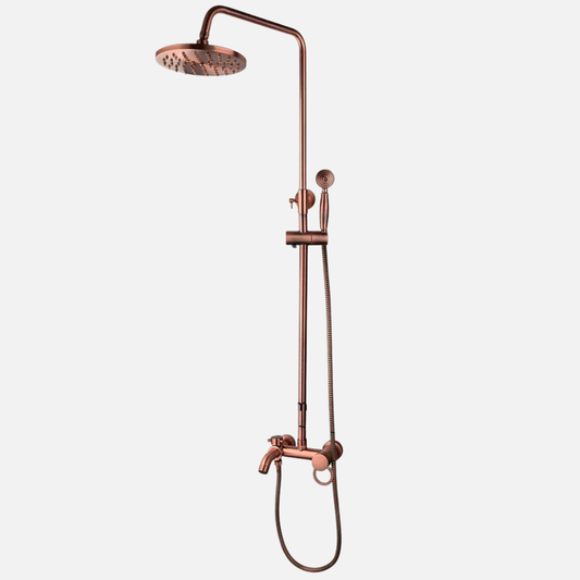 Robinet mitigeur rétro salle de bain baignoire colonne de douche - Doré rose - Laiton