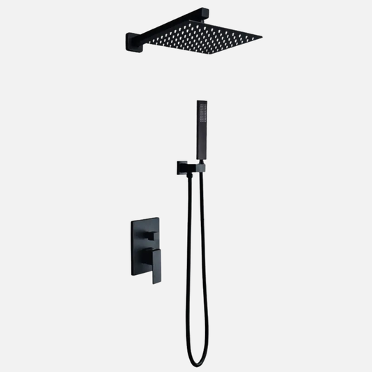 Robinet mitigeur salle de bain colonne de douche douchette - Noir - Laiton