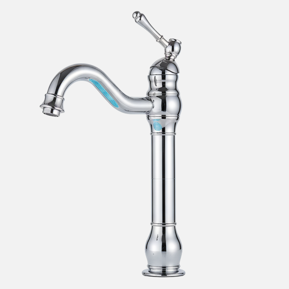 Robinet mitigeur salle de bain lavabo vintage rétro - Argenté - Laiton