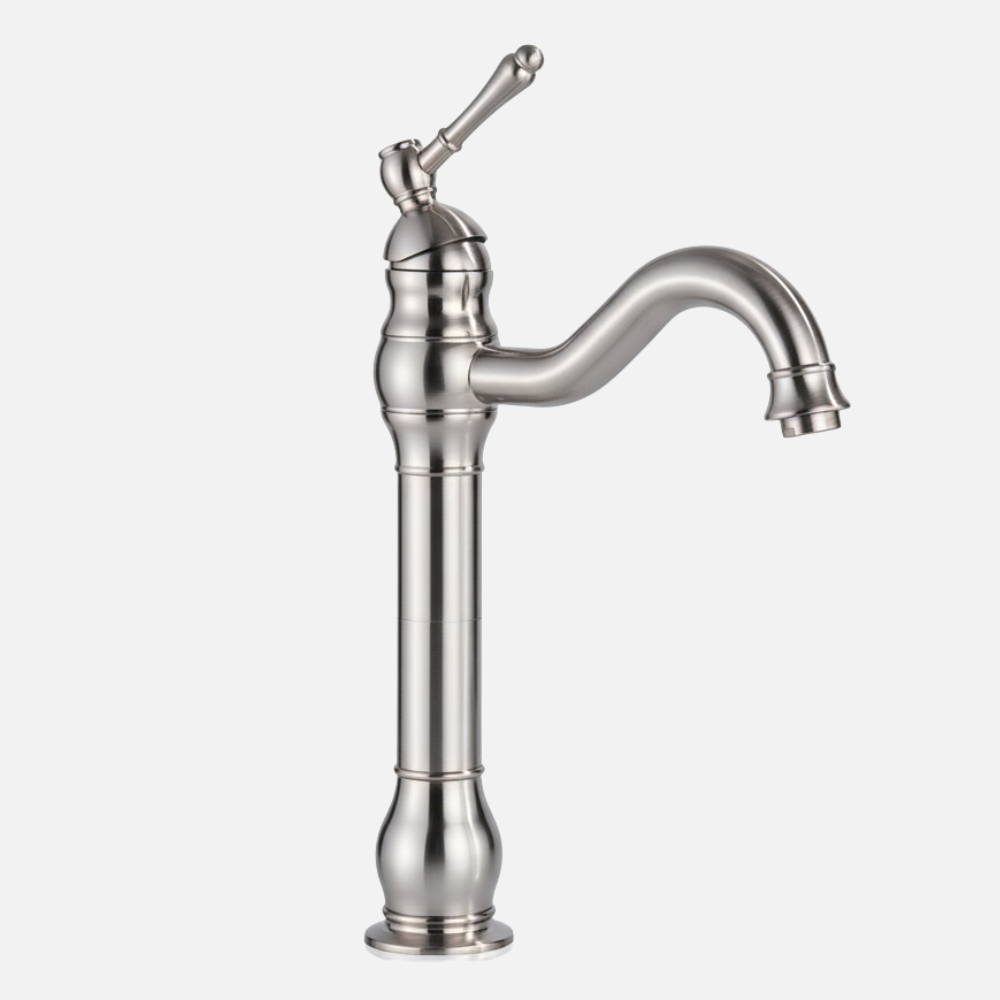 Robinet mitigeur salle de bain lavabo vintage rétro - Argenté - Laiton