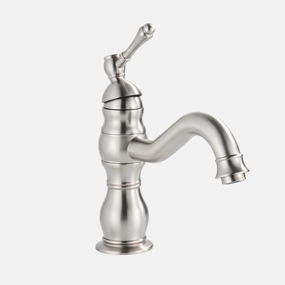 Robinet mitigeur salle de bain lavabo vintage rétro - Argenté - Laiton