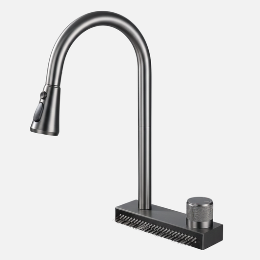 Robinet mitigeur évier cuisine cascade douchette multijet - Argenté