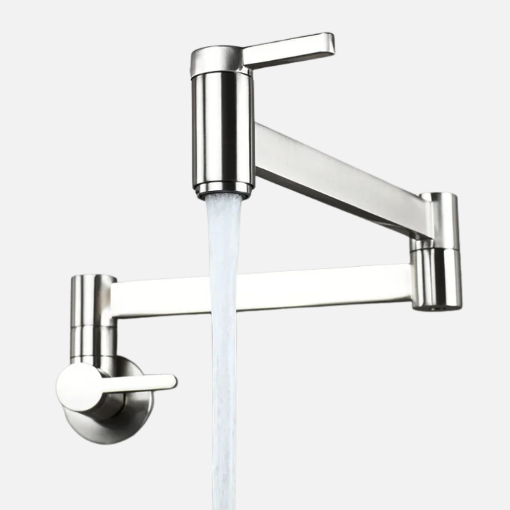 Robinet mitigeur évier cuisine eau froide rabattable mural encastrable - Argenté - Laiton