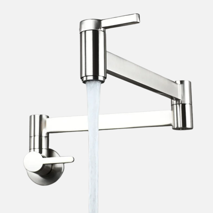 Robinet mitigeur évier cuisine eau froide rabattable mural encastrable - Argenté - Laiton