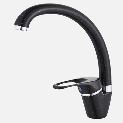 Robinet mitigeur évier de cuisine arrondi tacheté - Noir - Laiton