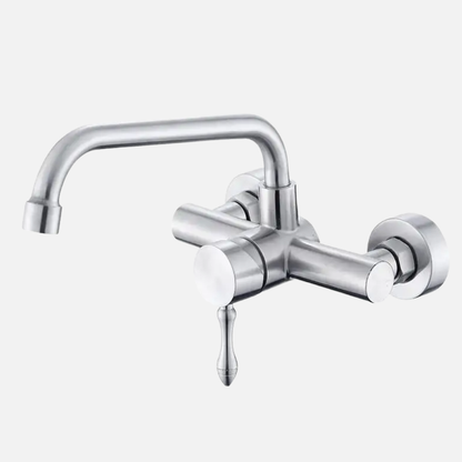 Robinet mitigeur évier de cuisine encastrable mural - Argenté