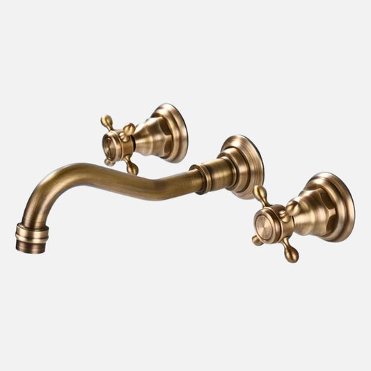 Robinet vintage mural encastrable cuisine évier - Doré - Laiton