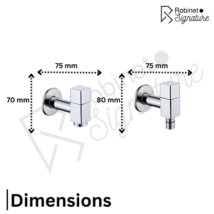Robinet extérieur de jardin moderne cubique mural - Argenté - Laiton