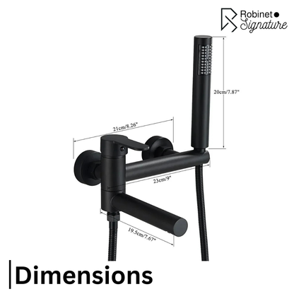 Robinet mitigeur baignoire salle de bain design moderne douchette - Noir - Laiton