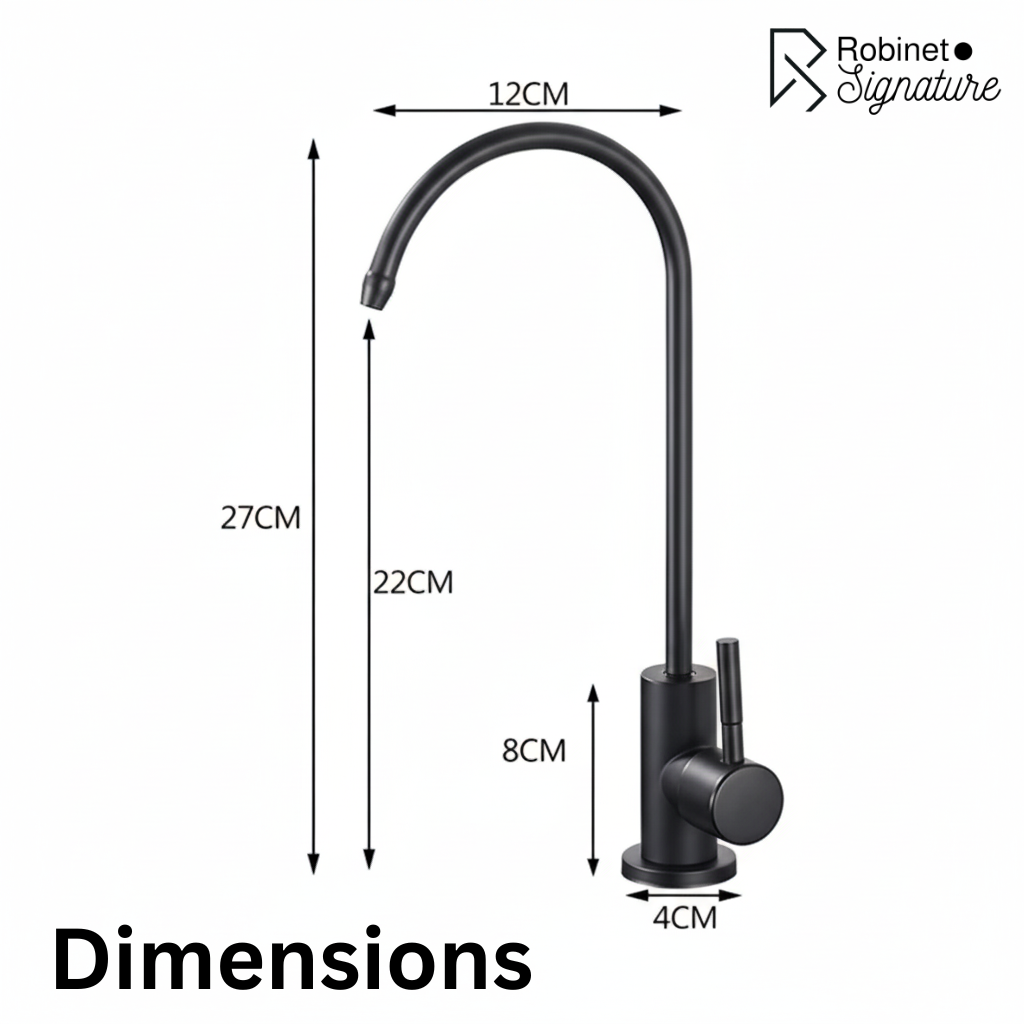 Robinet mitigeur évier cuisine fin - Noir