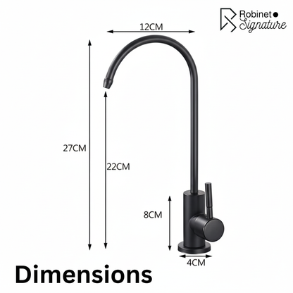 Robinet mitigeur évier cuisine fin - Noir