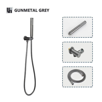 Robinet mitigeur douche salle de bain douchette rond - Noir - Laiton