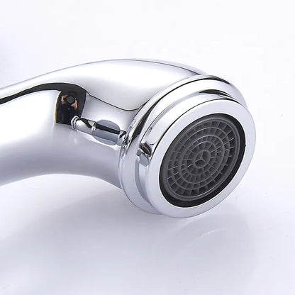 Robinet mitigeur lavabo salle de bain rétro poignée céramique - Argenté - Laiton