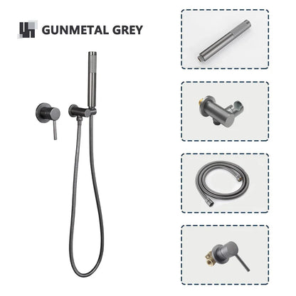 Robinet mitigeur douche salle de bain douchette rond - Argenté - Laiton