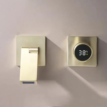 Robinet mitigeur salle de bain lavabo mural encastrable pivotant - Doré - Laiton