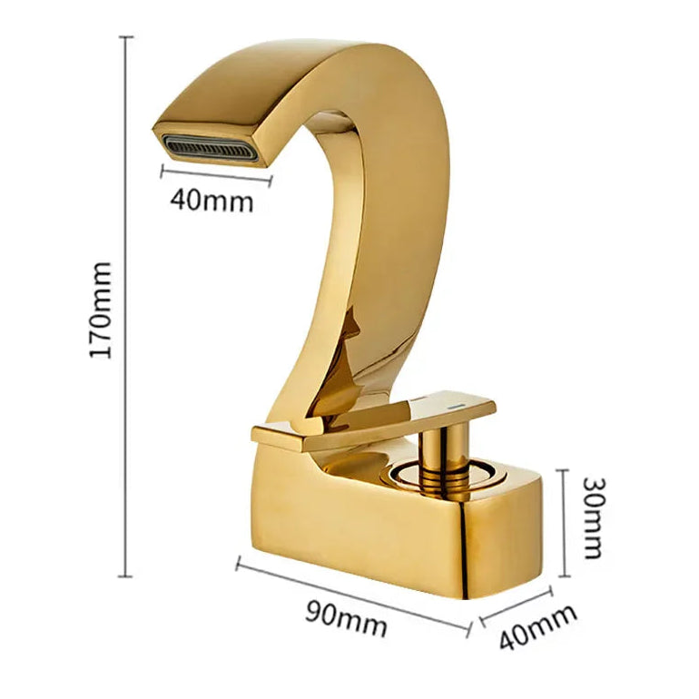 Robinet mitigeur lavabo salle de bain cygne design - Blanc