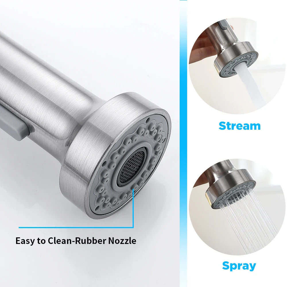 Robinet mitigeur évier cuisine design tactile pivotant - Noir (description)