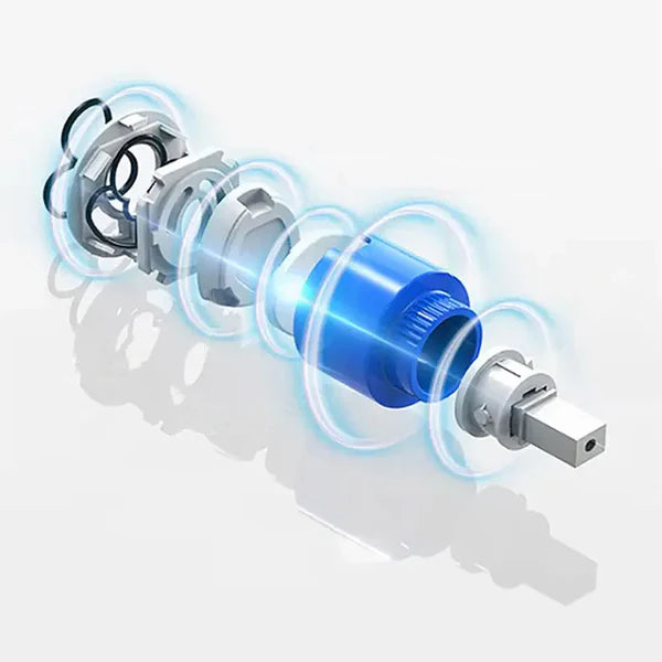 Robinet affichage température douchette salle de bain lavabo - Blanc - Laiton